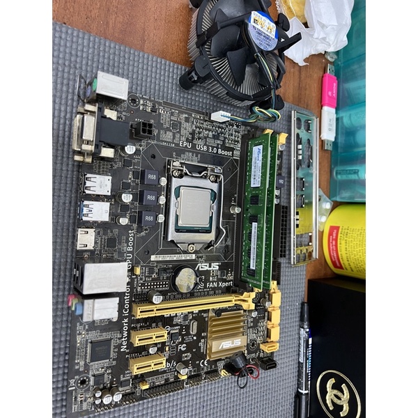 華碩 B85M-G主機板+CPU I5 4460+銅扇+擋板