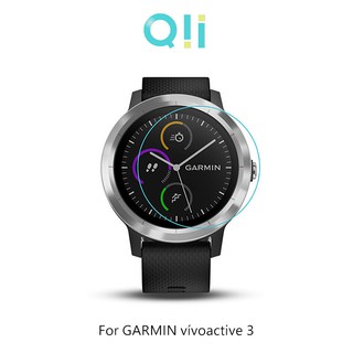 現貨 兩片裝 Qii GARMIN vívoactive 3 玻璃貼 鋼化玻璃貼 自動吸附 2.5D弧邊 手錶保護貼