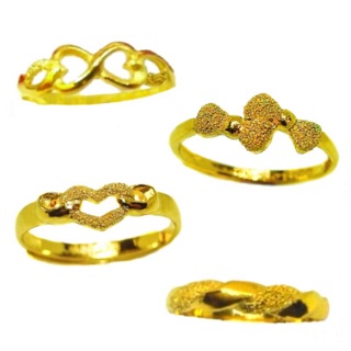 元山珠寶 純金9999 愛心 蝴蝶結 麻花 黃金尾戒 戒指 tail ring