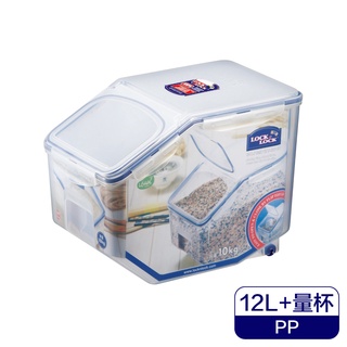 《物廉網》LOCK LOCK樂扣樂扣 PP保鮮盒12L/米箱/附量杯(HPL510) 米箱 米桶 密封盒 保鮮盒 收納盒