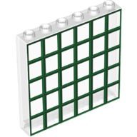 LEGO 樂高 透明 印刷 1X6X5 帶綠色和深綠色窗花 斜角巷 窗戶 玻璃 59349pb186