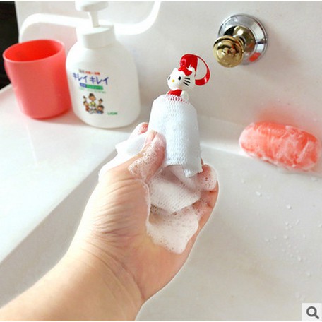 現貨 Hello Kitty的溫和細膩淨膚潔面皂手工皂洗面奶起泡網洗臉打泡網