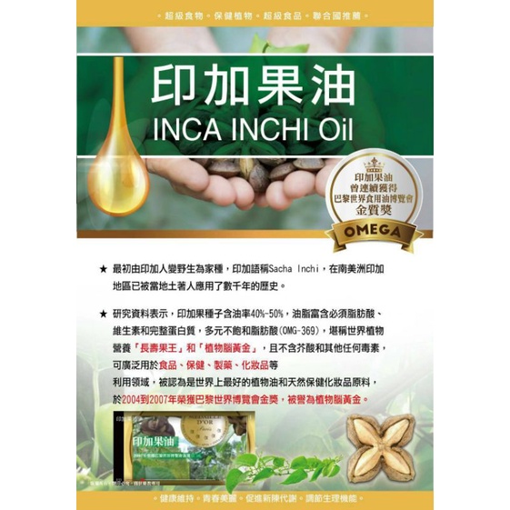 印加果油 Sacha Inchi Oil 軟膠囊（90顆/盒）