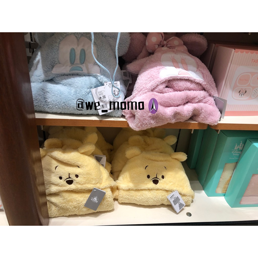 *we_momo*日本迪士尼商店 米奇米妮小熊維尼 粉嫩 柔軟 披肩毛毯 嬰兒車防風毯