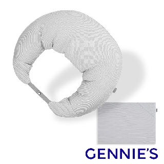 【Gennies 奇妮】舒眠超值寢具二件組-咖啡紗(月亮枕+平枕)