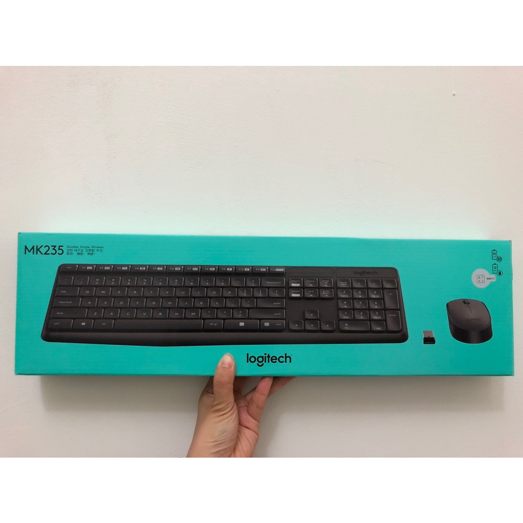 近全新保固期內 羅技Logitech MK235 無線鍵盤滑鼠組 /光學追蹤 /繁體鍵盤 /防潑水 /居家辦公