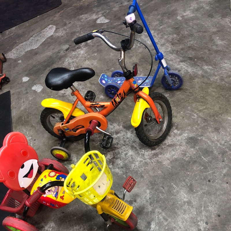 童車三輪車腳踏車滑板車中古一次3台不拆賣 蝦皮購物