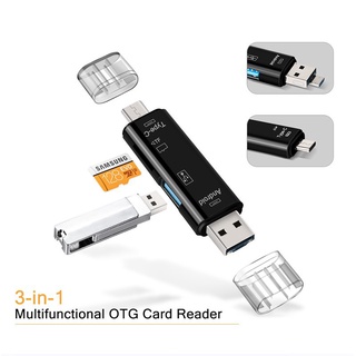 5 合 1 USB 2.0 Tipe C / Micro USB SD TF 存儲卡讀卡器 OTG 適配器