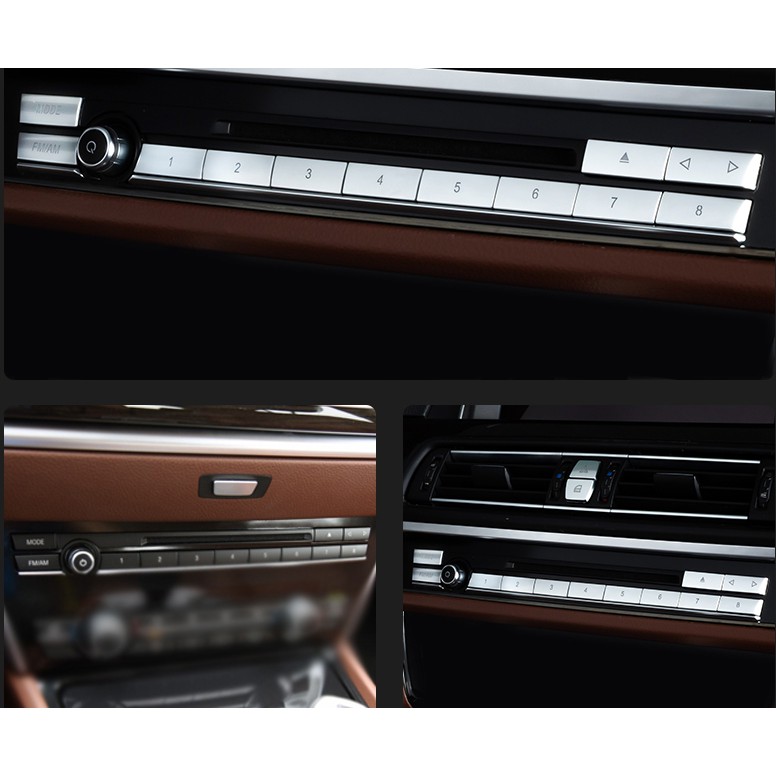 BMW F10 F11 內飾改裝 中控面板空調 CD 按鍵貼  520 528 523