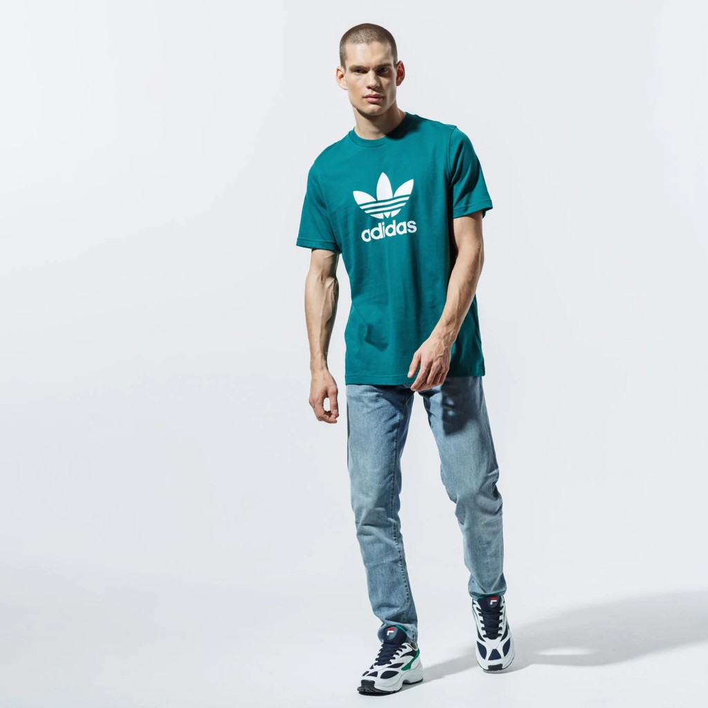 adidas TREFOIL 愛迪達短袖T恤t shirt 衣服上衣潮t 短袖T恤綠色EJ9677 | 蝦皮購物