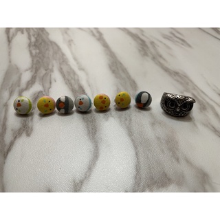 飾品—夾式耳環+貓頭鷹戒指