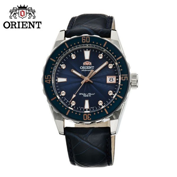 ORIENT 東方錶 FAC0A004D《水鬼系列 100M潛水機械女款》39mm/深藍皮帶【第一鐘錶眼鏡】