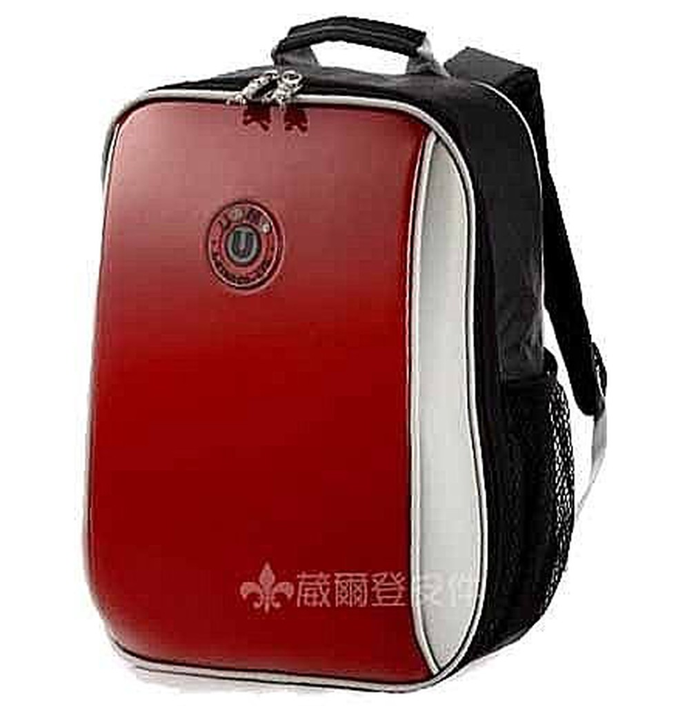 【葳爾登】UNME護脊書包小學生書包/超輕鏡面背包，【台灣製造】防水面板兒童後背包3037A亮面紅色