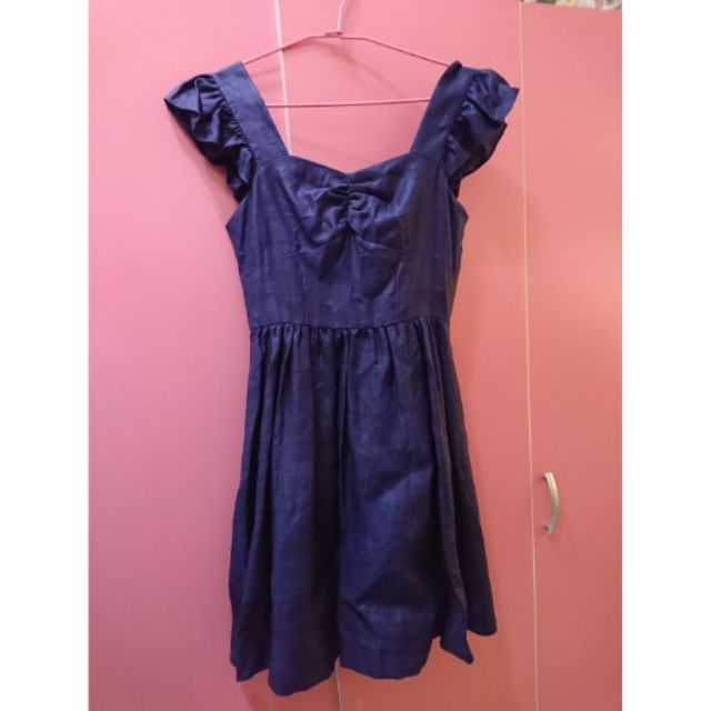 Color eighteen麻紗藍洋裝