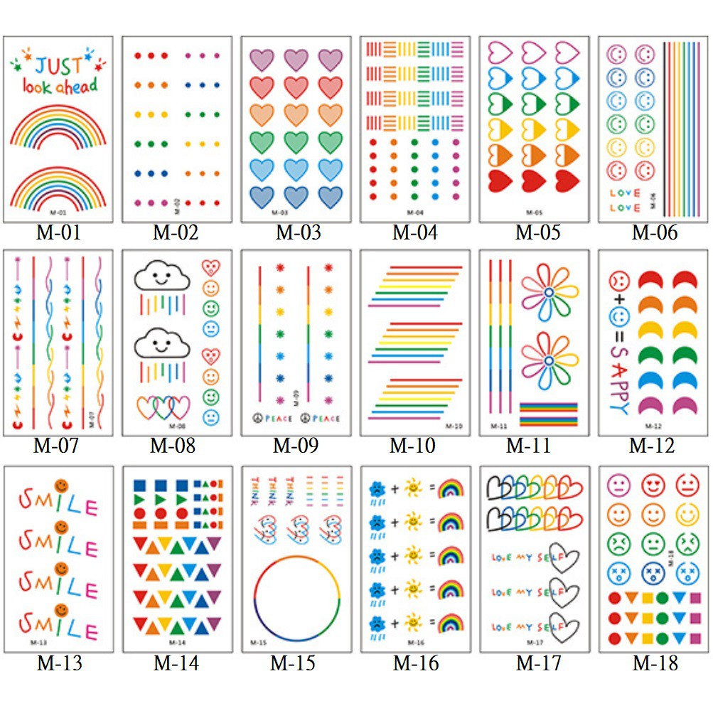 35 M 泫雅風 彩虹 愛心 條紋 表演造型 紋身貼紙 能貼在 安全帽 汽機車上 皮膚 口罩 陶器金屬 玻璃 手機殼