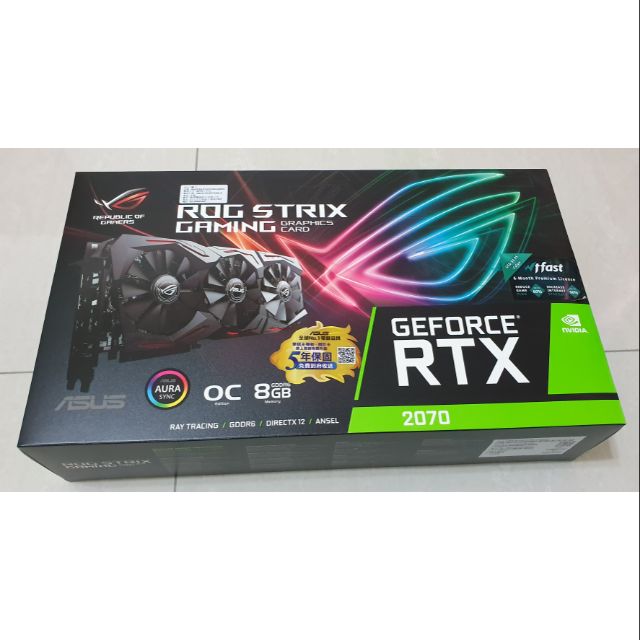 二手 華碩 ROG-STRIX-RTX2070-O8G-GAMING 顯示卡