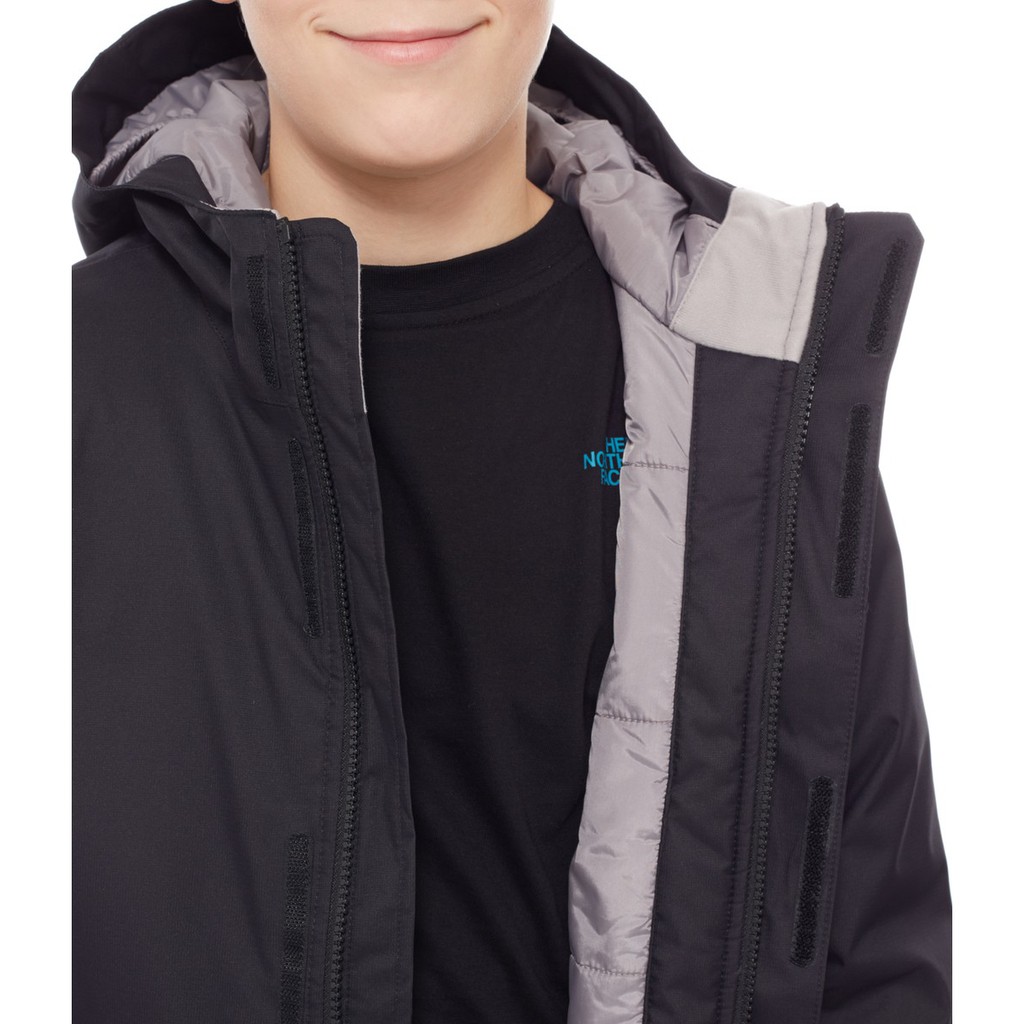 i」【現貨】The North Face 黑Youth Snowquest青少年保暖防水透氣滑雪連帽風衣夾克| 蝦皮購物