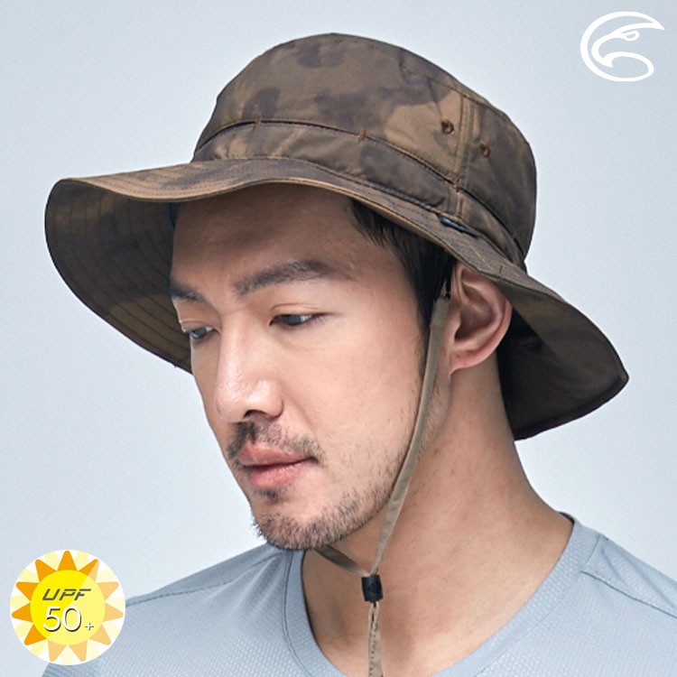 ADISI 抗UV透氣快乾撥水收納護頸兩用印花盤帽 AH21006 / UPF50+ 防紫外線 防曬帽