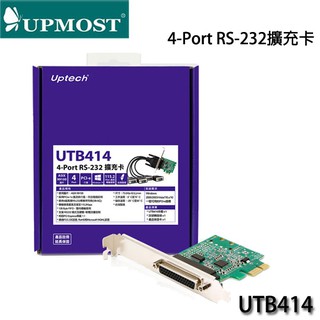 【MR3C】含稅 UPMOST 登昌恆 Uptech UTB414 PCI-E 4-port RS232擴充卡