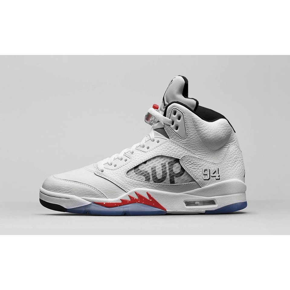 white supreme jordan 5