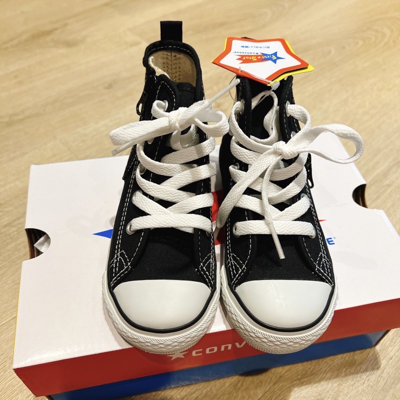 《現貨僅1尺寸16cm在台灣》日本限定 CONVERSE First Star 兒童拉鍊款高筒帆布鞋