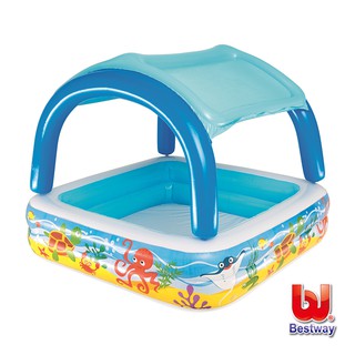 Bestway可拆式遮陽戲水泳池52192-夏日戲水清涼消暑兒童玩水親子同樂讓這個夏季變得更有趣