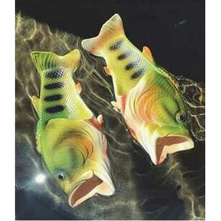魚造型拖鞋 綠色 魚拖鞋 魚口拖鞋