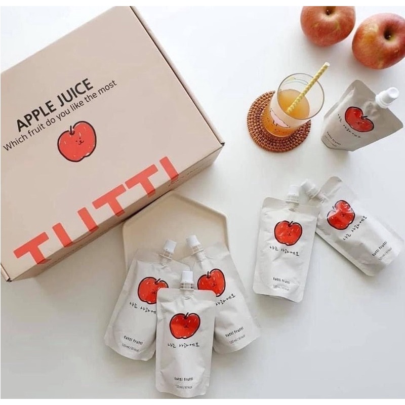 🔥現貨供應🔥韓國原裝進口～💯tutti frutti 新鮮的蘋果汁120ml/包(有中標)效期23.3