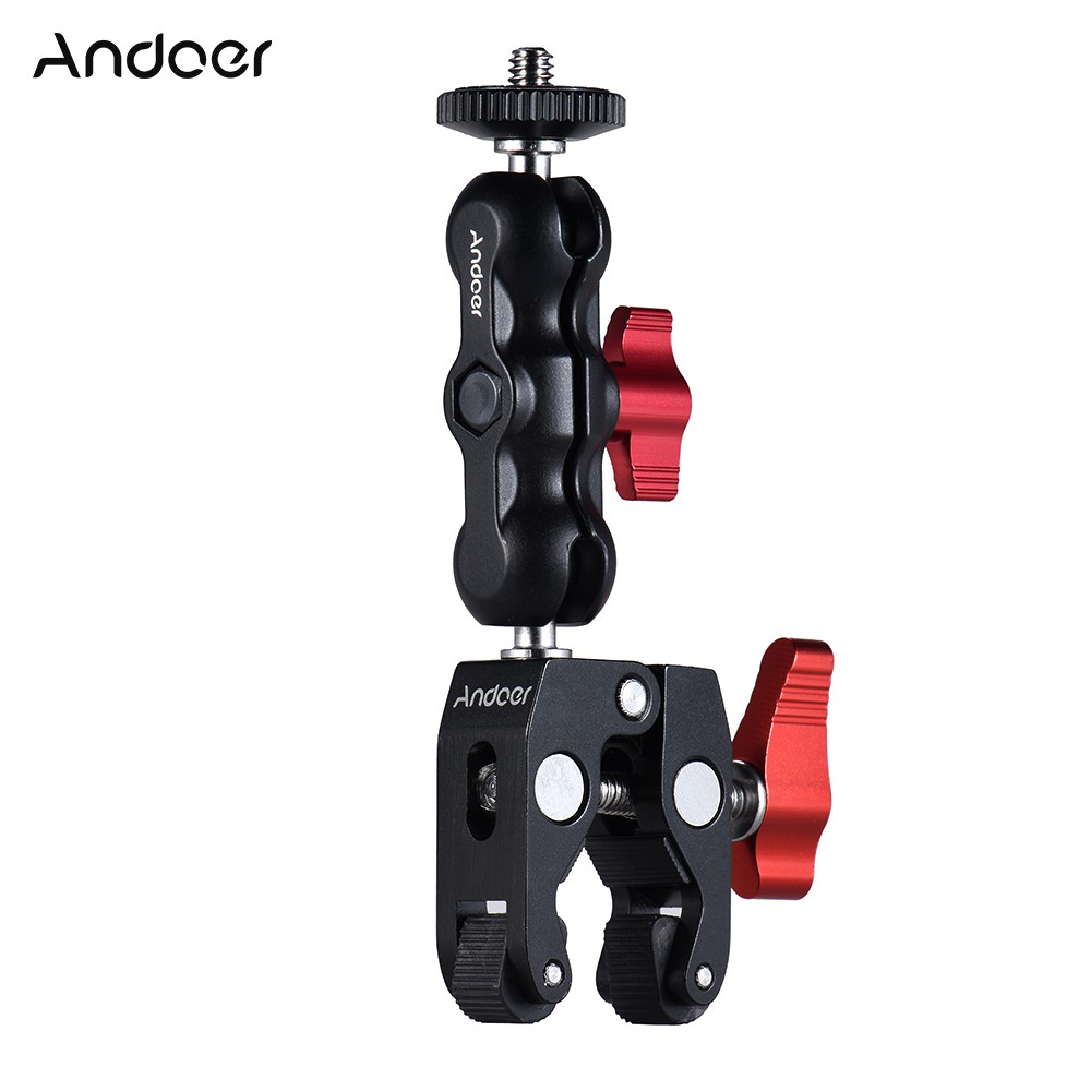 Andoer 小蟹鉗夾1/4 3/8 螺絲接口可用於肩托架 監視器 攝影燈【熱賣】