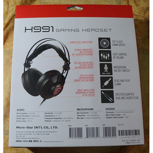 msi h991 box gaming headset
