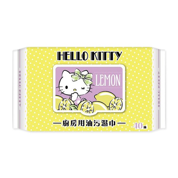 Hello Kitty 廚房用去油污濕巾(加蓋40抽)【小三美日】三麗鷗授權 D503748