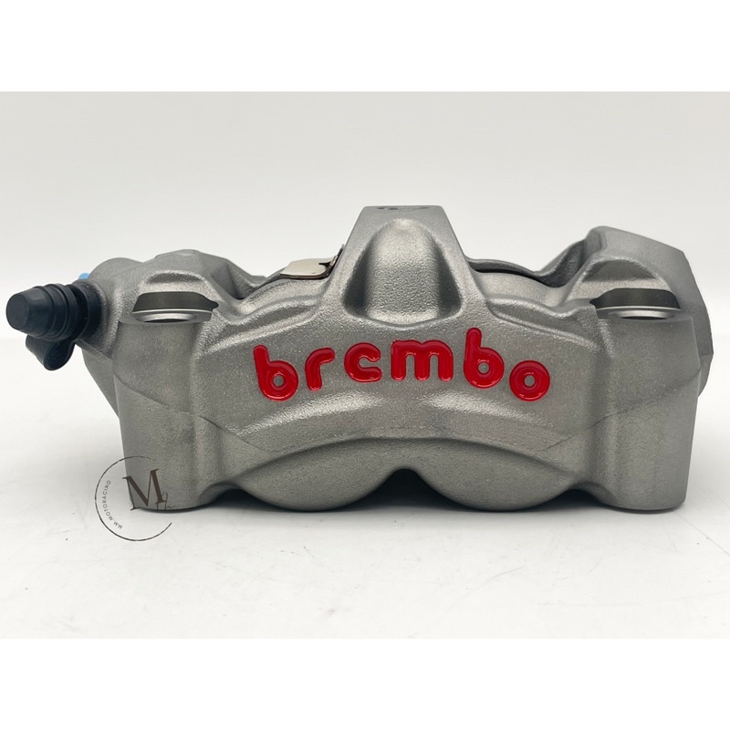 Mm. BREMBO M50 輻射卡鉗 一體鑄造 灰底紅字(左邊)活塞30/30 孔距100mm