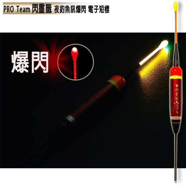 PRO Team 閃靈籤 夜釣魚訊爆閃電子短標 電子浮標 (不含電池)【百有釣具】規格:1 / 1.5 / 2 / 3