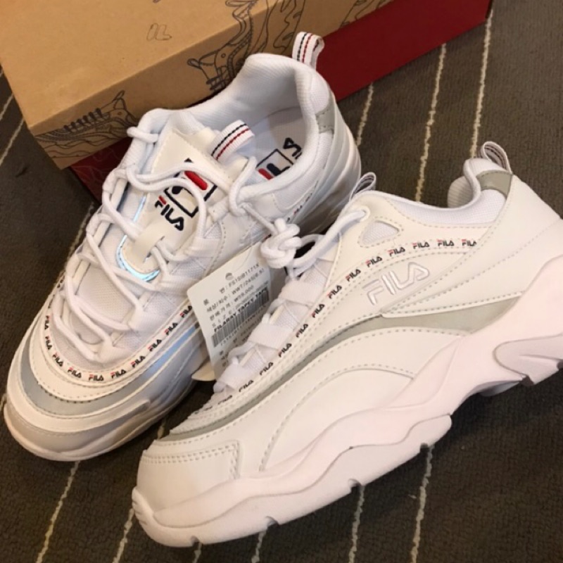 韓國購回🇰🇷 Fila FILARAY TAPEY TAPE White 老爹鞋 全新 增高鞋 厚底鞋