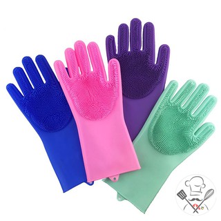 矽膠魔術洗碗手套(顏色隨機) 洗碗手套 矽膠手套 防滑手套 廚房手套