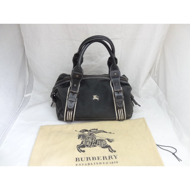 (h) 正品 Burberry 波士頓包 手提包 / 日本製藍標