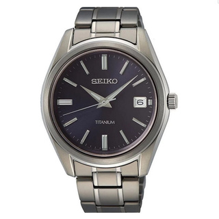 SEIKO精工 男 鈦金屬超輕量石英腕錶深藍面（SUR373P1) 40mm SK008