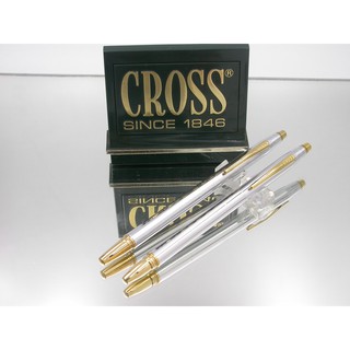 新品特賣CROSS高仕Classic Century世紀系列亮鉻金夾鋼珠筆+鋼筆鍍金F尖贈卡水一排.