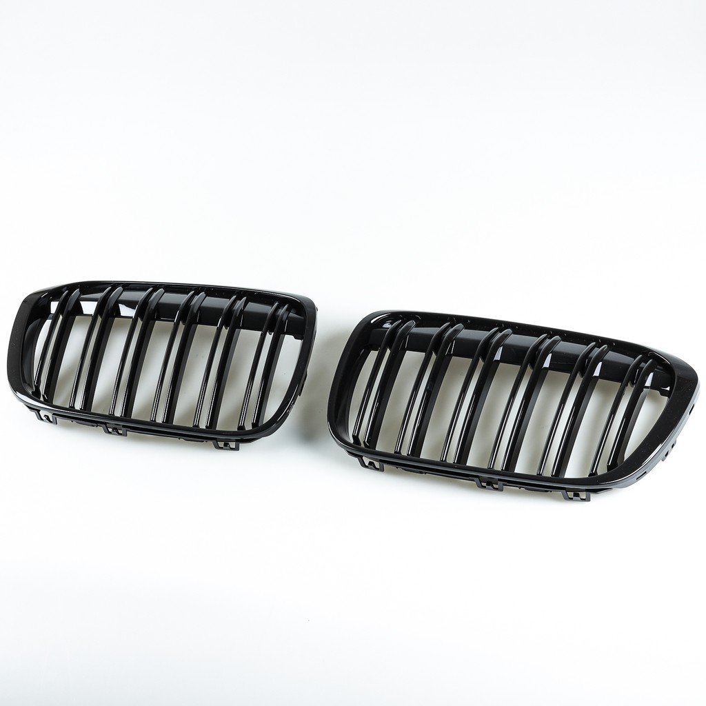 [亮黑] M樣式 水箱罩雙柵欄鼻頭 BMW X1 F48適用/汽車外飾交換件