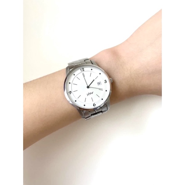 Star  藝術時尚簡約風情腕錶 手錶銀 腕錶 手錶 圓錶