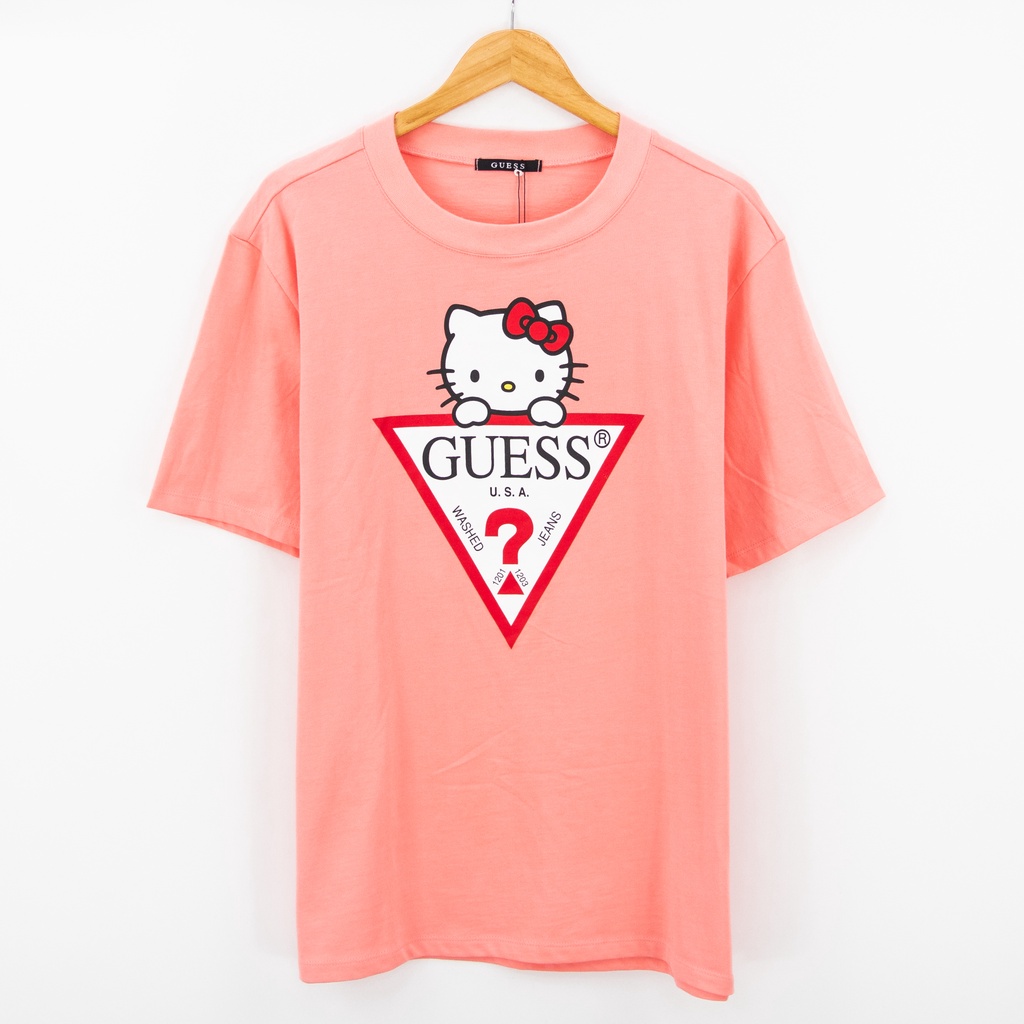 【品牌競區】全新 GUESS x Hello Kitty 聯名款 / 凱蒂貓 / 短袖T恤 / M號 ~ 6K20