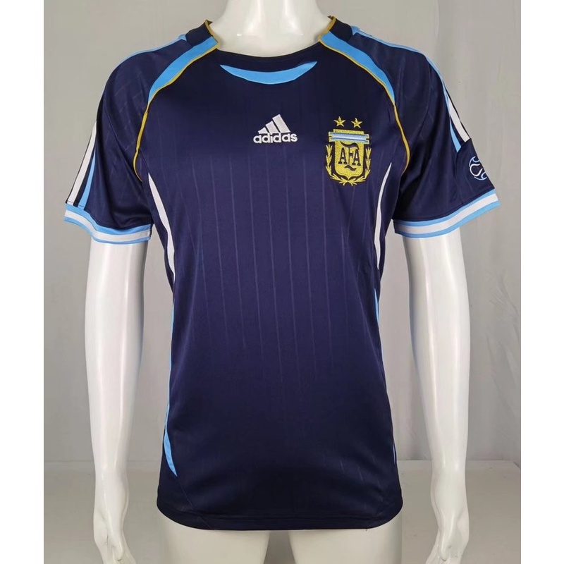 06 阿根廷家居和外出復古球衣 S-XXL 短袖球衣足球球衣高品質球衣 AAA
