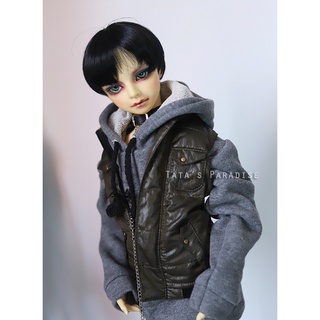 ♠♠1/3分BJD.DD娃衣上衣外套棉襖羽絨夾克 橄欖綠色背心