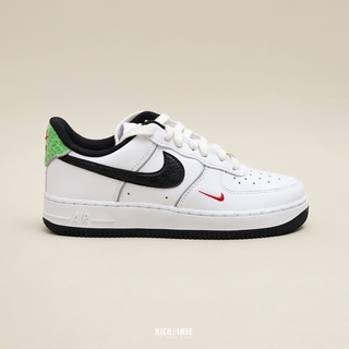 NIKE AIR FORCE 1 LOW "Just Do It" 白黑 蛇皮 小鑽 女鞋【DV1492-101】KS