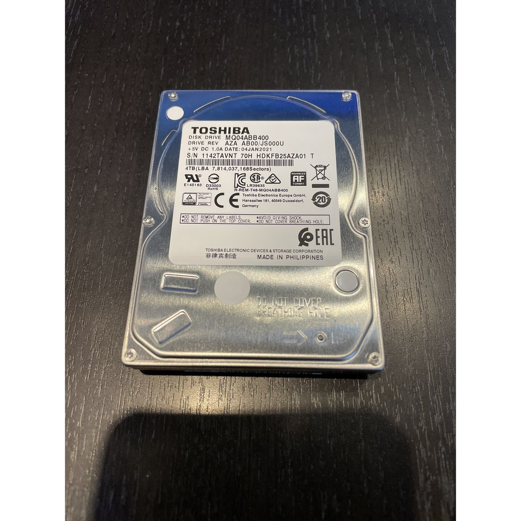 [龍龍3C] 東芝 Toshiba 2.5吋 15mm 4TB 4T SATA 筆記型硬碟 MQ04ABB400 OEM