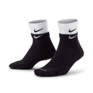 [FLOMMARKET] Nike Everyday Plus Cushioned DH4058-011 黑白雙層厚短襪