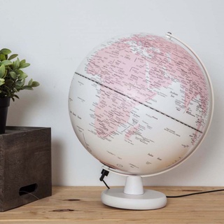 【skyglobe】 12吋白海粉陸地木頭底座地球儀(英文版)《屋外生活》