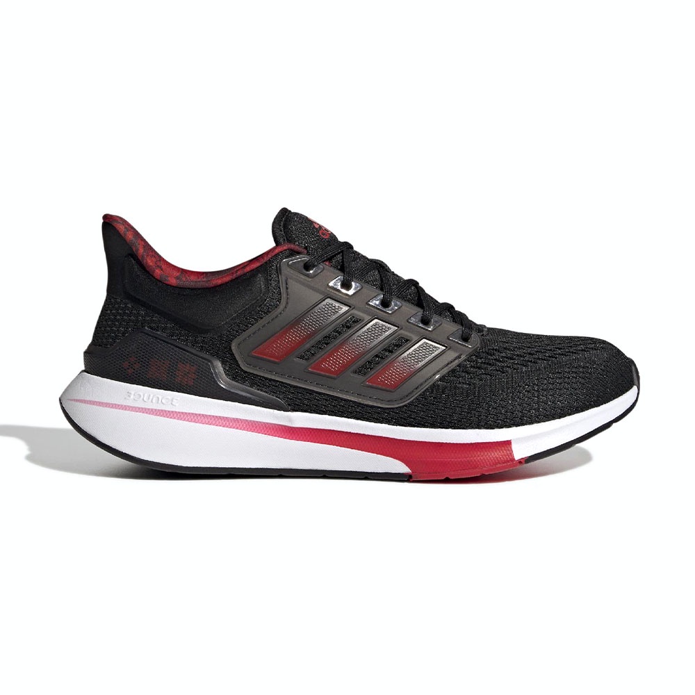 Adidas EQ21 RUN 男 黑紅 緩震 透氣 包覆 運動 慢跑鞋 GZ4053