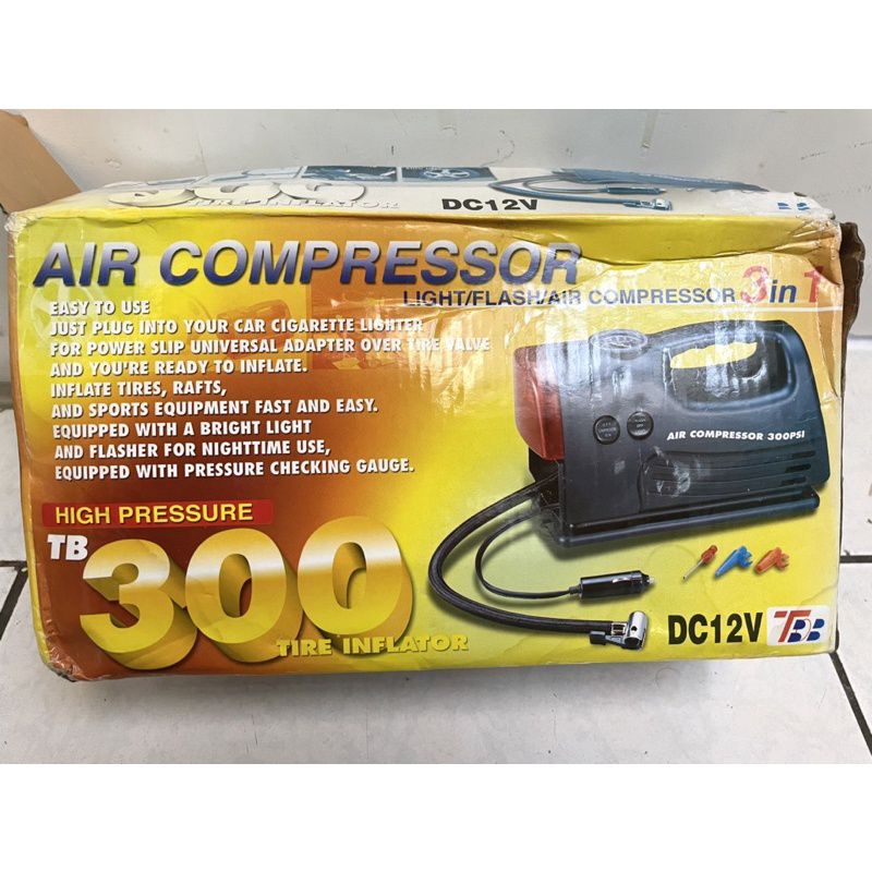 AIR COMPRESSOR (DC12V) 打氣機 TB300 車用3in1打氣機 空壓機 全新未拆封