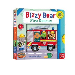 「送音頻」Bizzy Bear:Fire Rescue 3-4 互動式繪本 推拉書 操作書 消防車 英文原版幼兒繪本